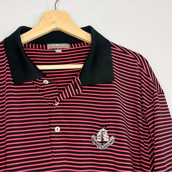 Peter Millar Striped Cherry Summer Comfort Golf Polo XXL - Picture 2 of 6